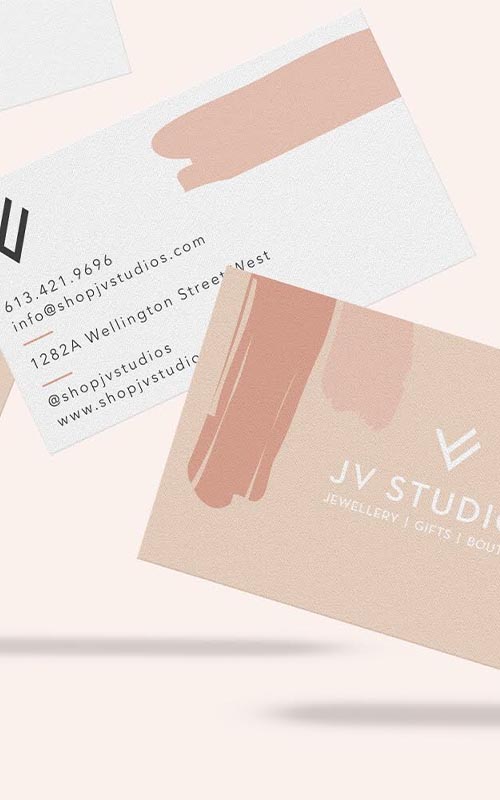JV Studio Branding Business Cards - Avi Scribbles - Calligraphy - Wedding Signage - Storefront artist - Wedding invitations Canada - Ottawa Ontario
